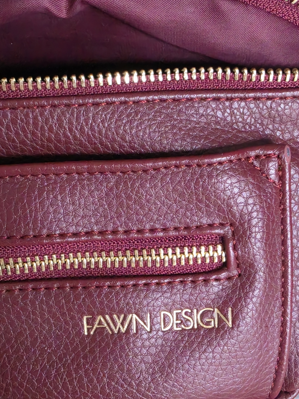 FAWN DESIGN Burgundy Leather Fanny Pack with Gold Hardware - Picture 2 of 7